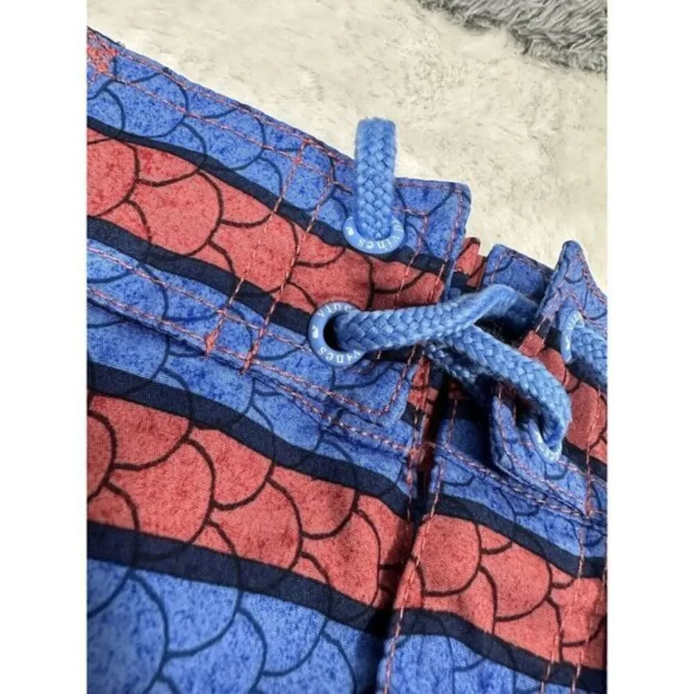 Vineyard Vines 1M0309‎ Men's Angler Stripe Jetty Red Swim Board Shorts Sz 38